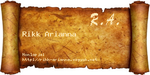 Rikk Arianna névjegykártya