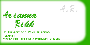 arianna rikk business card